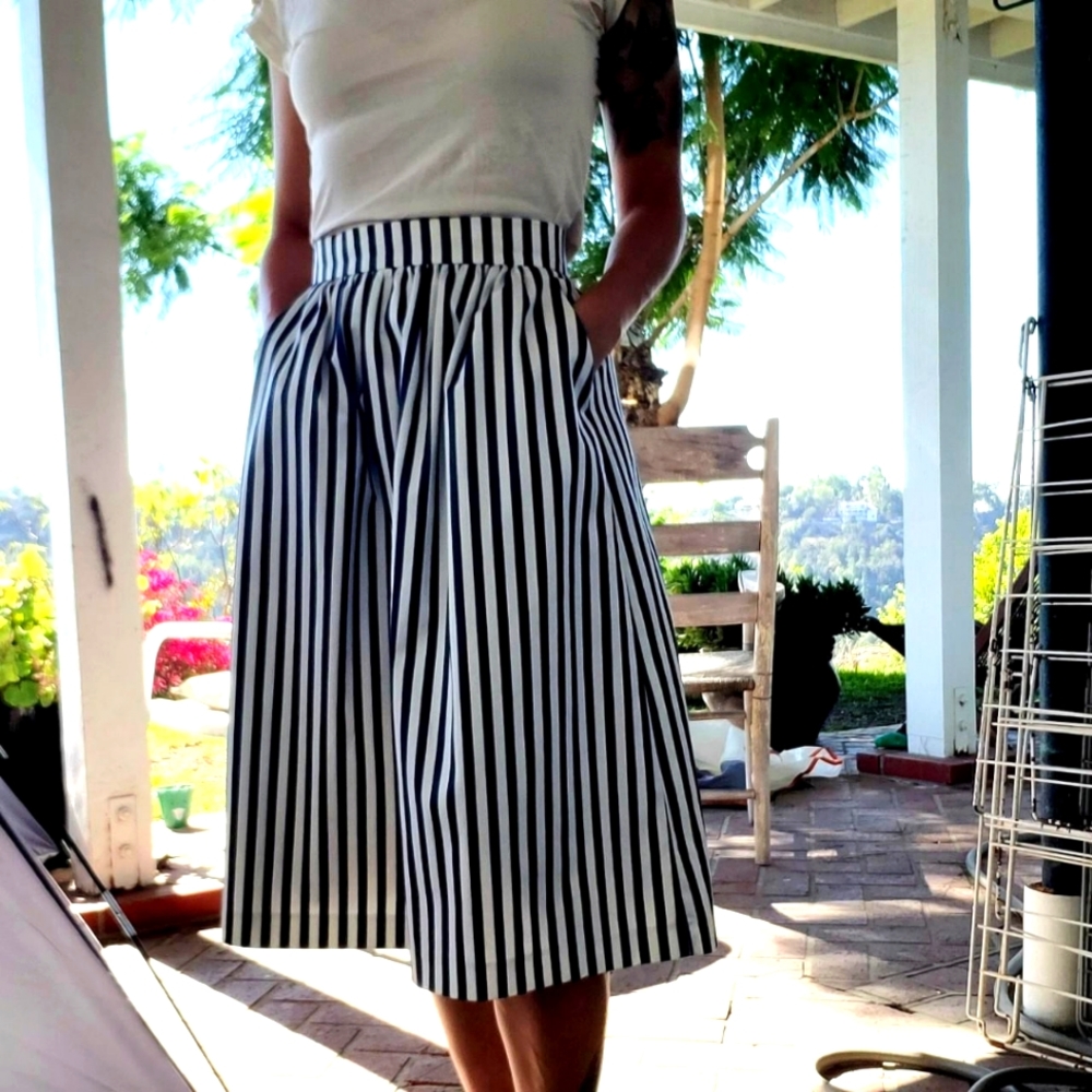 Zara Midcentury Modern striped highwaist skirt